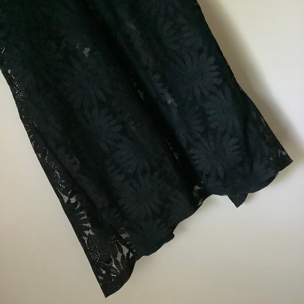 NWT India Boutique Black Sleeveless Floral V-Neck Swimsuit Cover Up One Size - Picture 3 of 8
